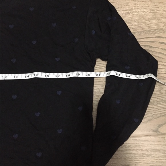 Splendid heart print stretch crew top navy NWT sm - Picture 10 of 11